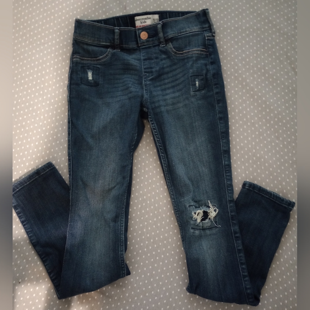 Abercrombie Kids Distressed Blue Jean Leggings 11/12
